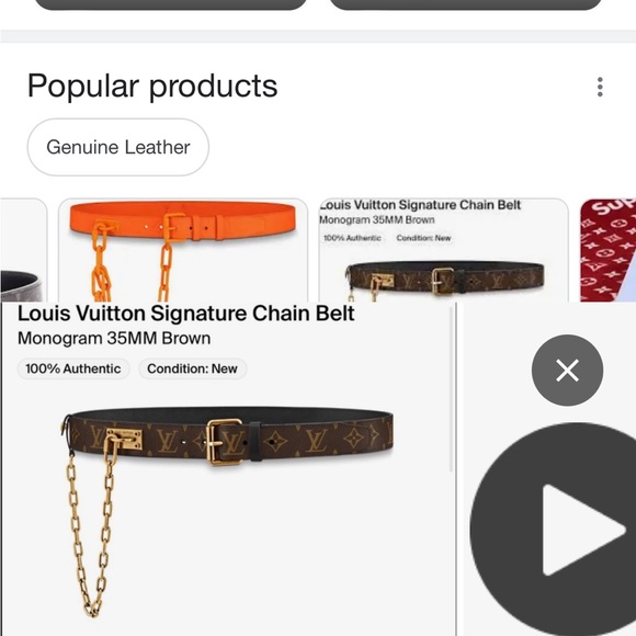 Louis Vuitton signature chain belt - Picture 2 of 11